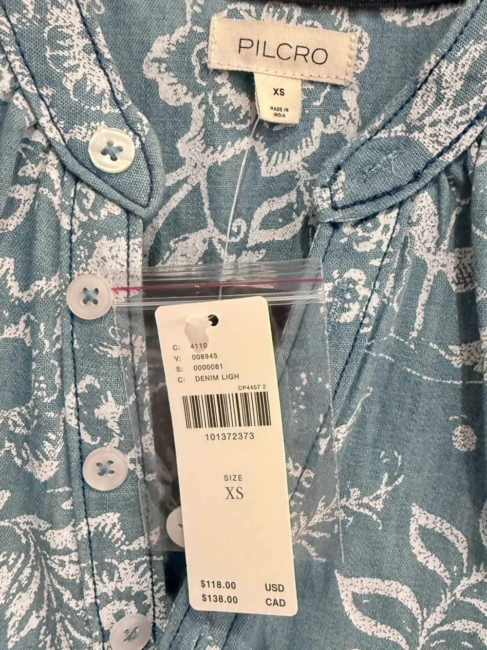 Aly Puff-Sleeve Blouse by Pilcro, Anthropologie 
Women’s XS NWT - Picture 5 of 6
